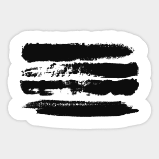 Black brush strokes on white background, monochrome. Print. Sticker